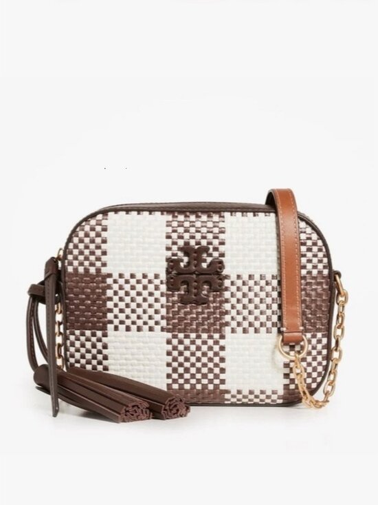 Tory Burch Handbags - TORY BURCH McGraw Woven Plaid Camera Bag